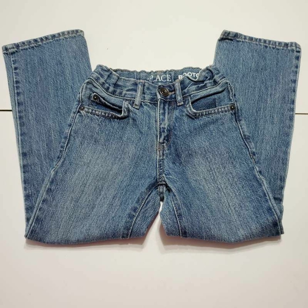 The Children's Place Boys Boot Cut Jeans Blue Pockets Medium Wash Denim 6S